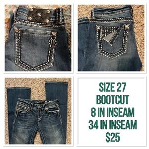 Size 27 Miss Me Bootcut jeans